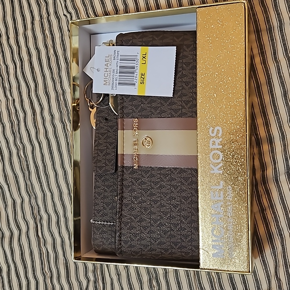 Michael Kors brown adjustable belt bag